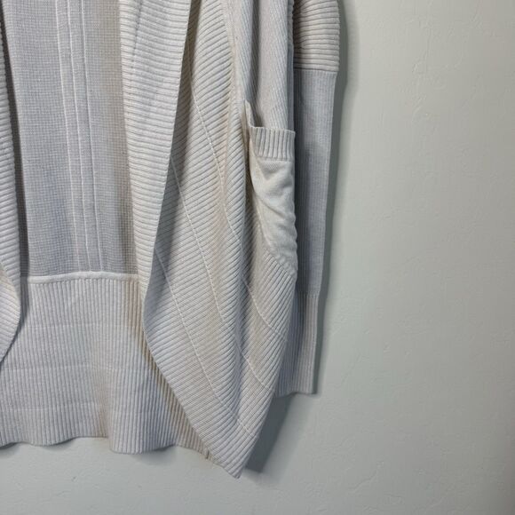 Lululemon Sz 4 Transformation Wrap Cashmere Blend Heathered Dune White Cardigan - Picture 5 of 12